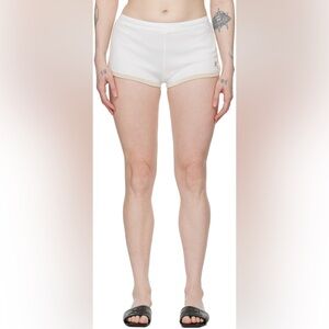 Courreges White/Oatmeal Contrast Short